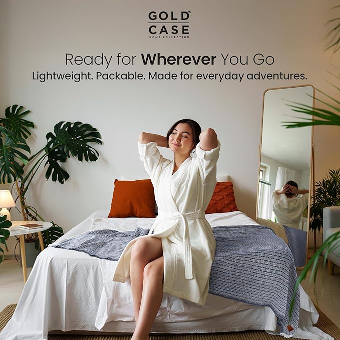 Gold Case Throw Blanket for Couch – 100% Recycled Turkish Cotton Blankets & Throws – Elegant Decorative Throw Blankets for Living Room Sofa – Woven Throws for Couch – Vintage Pink – 60x80