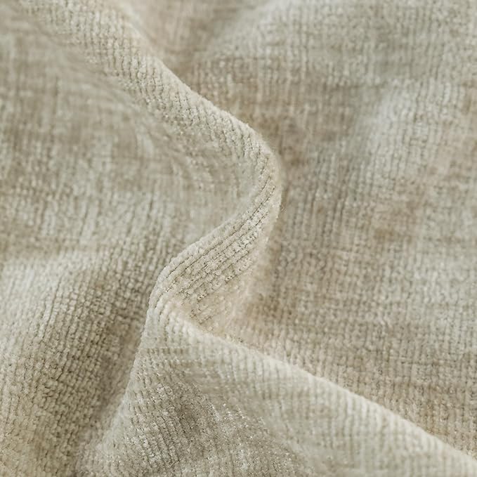 CaliTime Throw Pillow Covers Decorative 18 X 18 Inches Pack of 2 Cozy Chenille Cushion Cases for Couch Sofa Bed Living Room Home Light Taupe