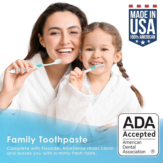Naturally Soothing Toothpaste for Sensitive Teeth and Gum Care with Aloe Vera, Allantoin & Fresh Mint Flavor, Gentle & Natural, ADA Approved (5-oz, 2 Count)