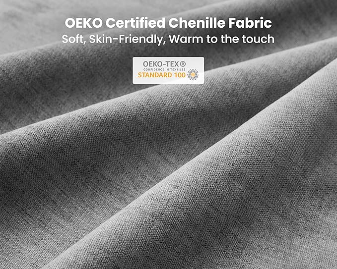 Oversized Modular Sofa, Extra Deep Cloud Chenille Sectional Couch with Ottoman Chaise, Fluffy Chenille Corner V Shape Sofa for Living Room, Villa (Corner V Shape+Ottoman, Chenille Grey)