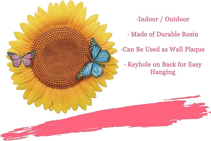 Spoontiques - Garden Décor - Sunflower Stepping Stone - Decorative Stone for Garden