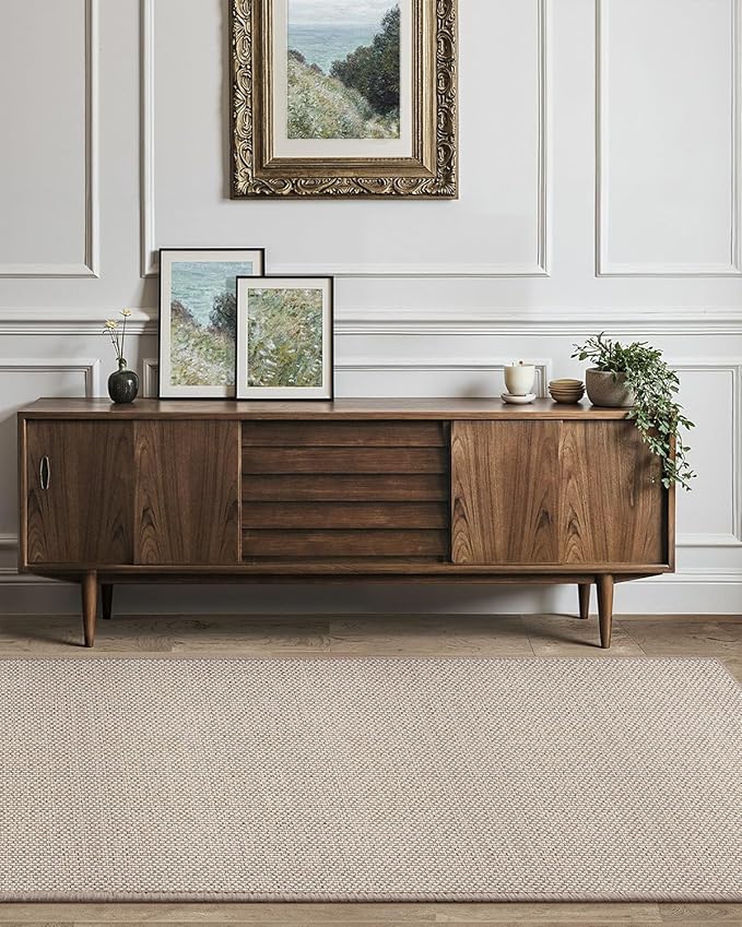 Color&Geometry Door Mat 2'4"x8' Runner Rug with Rubber Backing, Non Slip Washable Hallway Rug, Carpet Runners for Hallway Living Room Bedroom, Beige (Rolled-up NO Creases)