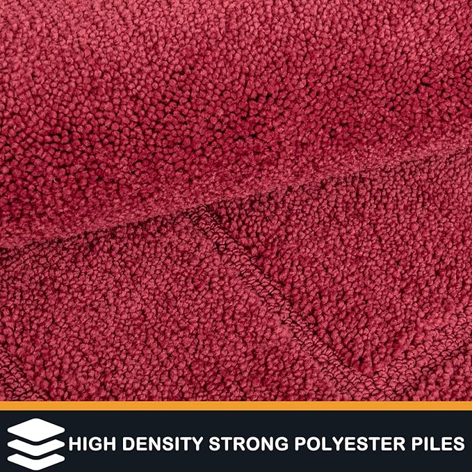 PURRUGS Dirt Trapping Door Mat 32" x 70", Non-Slip/Skid Machine Washable Entryway Rug, Dog Doormat, Super Absorbent Welcome Mat for Muddy Wet Shoes and Paws, Burgundy Red