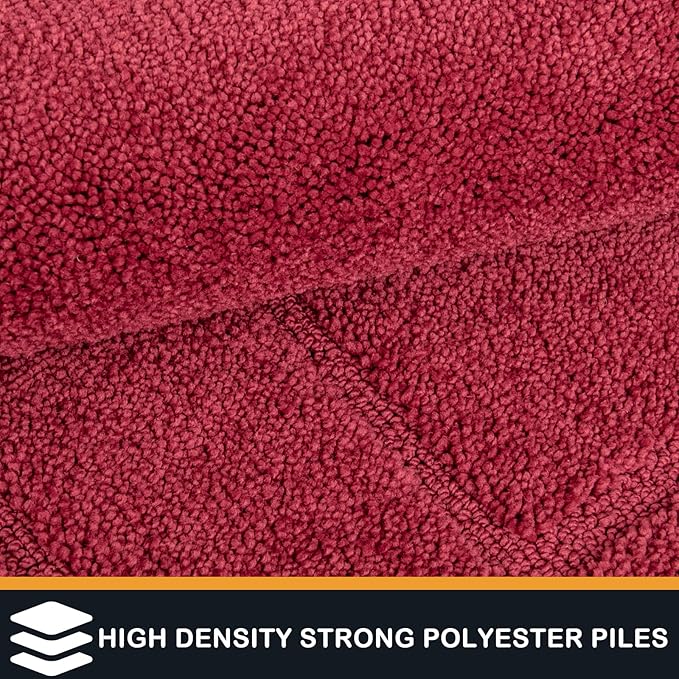 PURRUGS Dirt Trapping Door Mat 32" x 47", Non-Slip/Skid Machine Washable Entryway Rug, Dog Doormat, Super Absorbent Welcome Mat for Muddy Wet Shoes and Paws, Burgundy Red