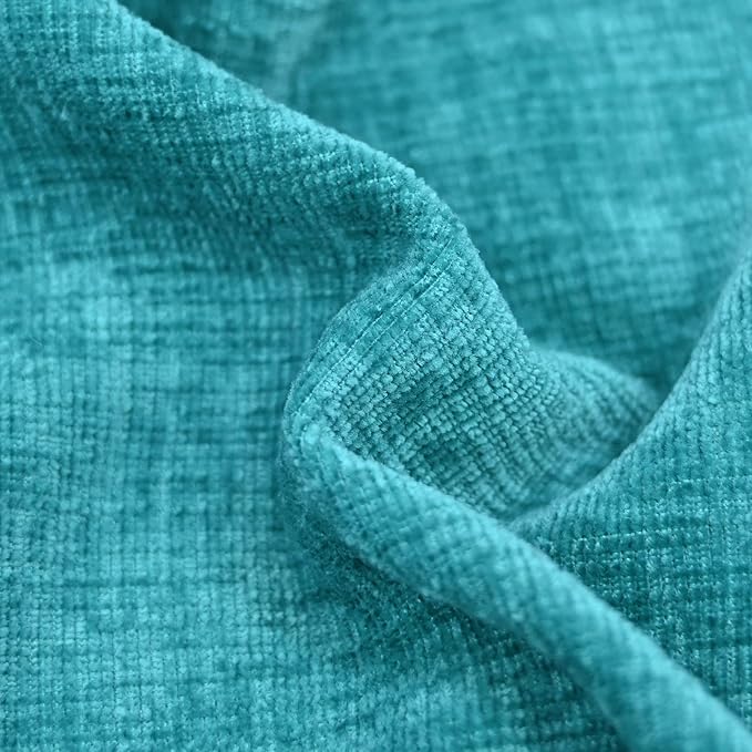 CaliTime Throw Pillow Covers Decorative 24 X 24 Inches Pack of 2 Cozy Chenille Cushion Cases for Couch Sofa Bed Living Room Home Lake Blue