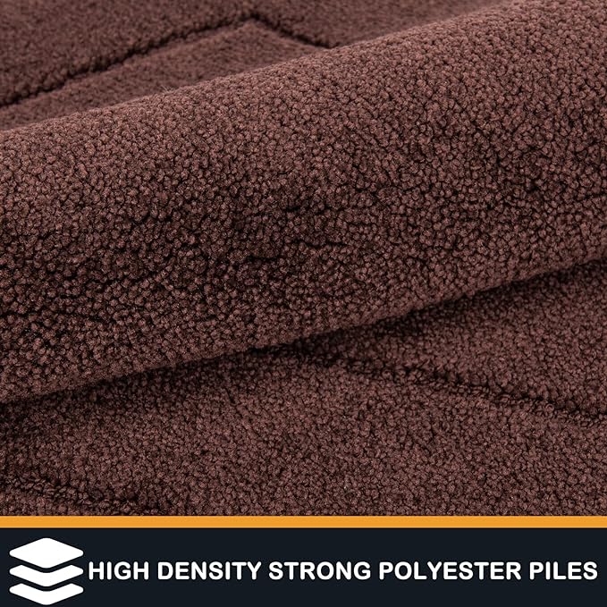 PURRUGS Dirt Trapping Door Mat 20" x 31.5", Non-Slip/Skid Machine Washable Entryway Rug, Dog Doormat, Super Absorbent Welcome Mat for Muddy Wet Shoes and Paws, Brown