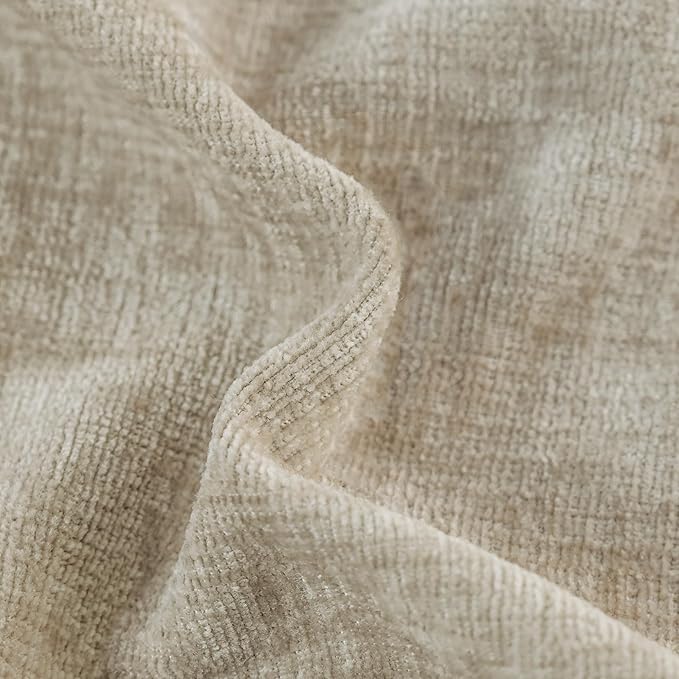 CaliTime Throw Pillow Covers Decorative 22 X 22 Inches Pack of 2 Cozy Chenille Cushion Cases for Couch Sofa Bed Living Room Home Light Taupe