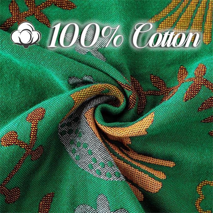 MSGKV Boho Throw Blanket 100% Cotton Green Blanket 90''x 98'' Double Sided Knit Blankets with Tassels Reversible Warm Soft Blanket Throw Blankets for Bed Sofa Living Room