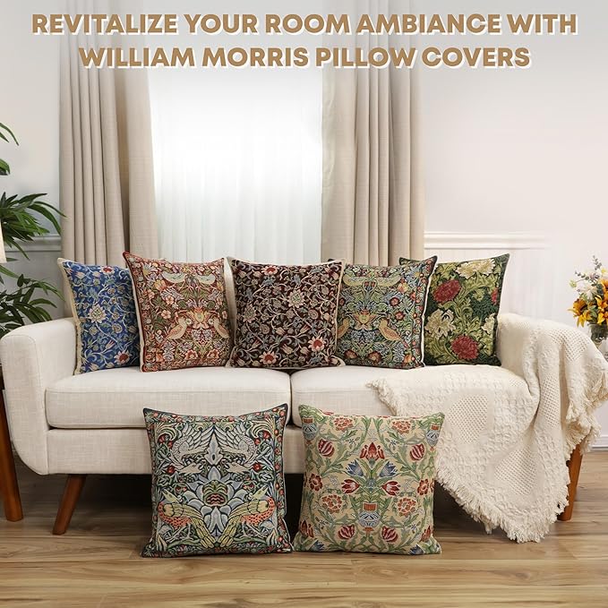 Charlotte Home Furnishings Throw Pillow Covers 16x16 in, Royal Blue Decorative Couch Pillow Covers, Boho Decor European Tapestry Cushion Cases, Living Room Cozy Home Decor, Jacquard Woven Soft Cotton