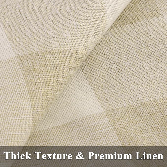 decorUhome Buffalo Plaid Check Fall Throw Pillow Covers 18x18 Set of 2, Outdoor Decorative Farmhouse Pillow Covers with Stitched Edge for Bed Couch Sofa, Cream White and Beige