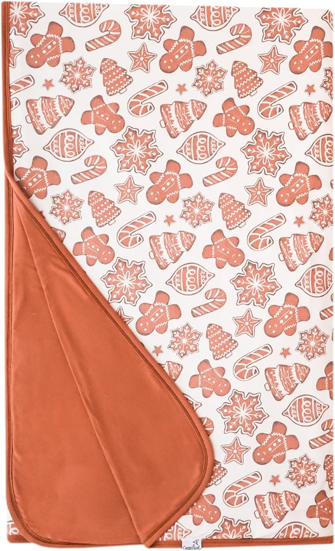 Copper Pearl Jumbo Premium Knit 3 Layer Stretchy Throw Blanket 'Gingerbread'