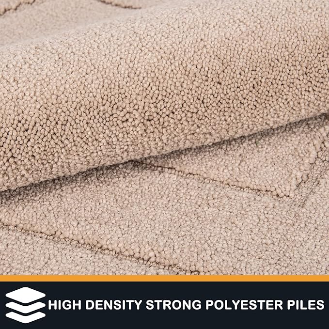 PURRUGS Dirt Trapping Door Mat 34" x 59", Non-Slip/Skid Machine Washable Entryway Area Rug, Dog Doormat, Super Absorbent Welcome Mat for Muddy Wet Shoes and Paws, Beige