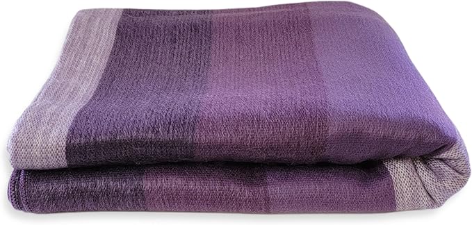 LATITUDE ZERO, Alpaca Wool Throw Blanket | Warm, Ultra-Soft, Breathable, Non-Itchy Blanket-Throw | Hypoallergenic and Beautiful Fabric (Purple)