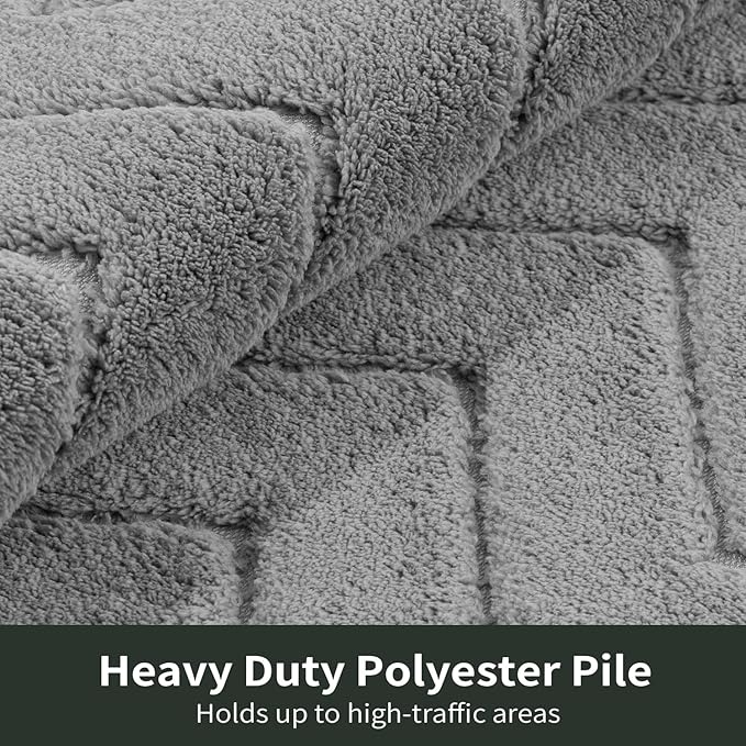 Stiio Dirt Trapper Door Mat 32x47 Inches, Front Doormat Indoor Outdoor Entrance Low Pile, All-Season, All-Weather Absorbent Entry Rug, Washable Non Slip Rug for Entryway, Grey