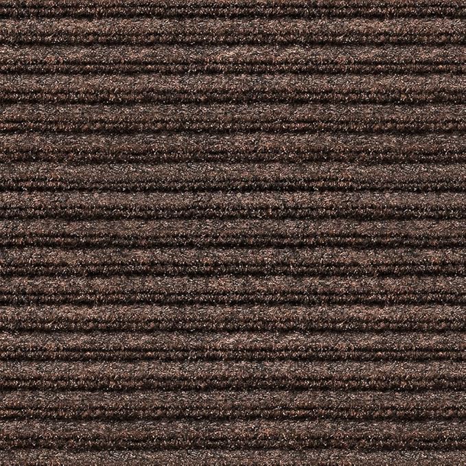 House, Home and More Indoor Outdoor Double-Ribbed Carpet Runner with Skid-Resistant Rubber Backing - Bittersweet Brown - 4 Feet x 40 Feet