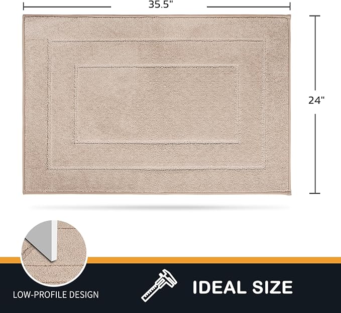 PURRUGS Dirt Trapping Door Mat 24" x 35.5", Non-Slip/Skid Machine Washable Entryway Rug, Dog Doormat, Super Absorbent Welcome Mat for Muddy Wet Shoes and Paws, Beige