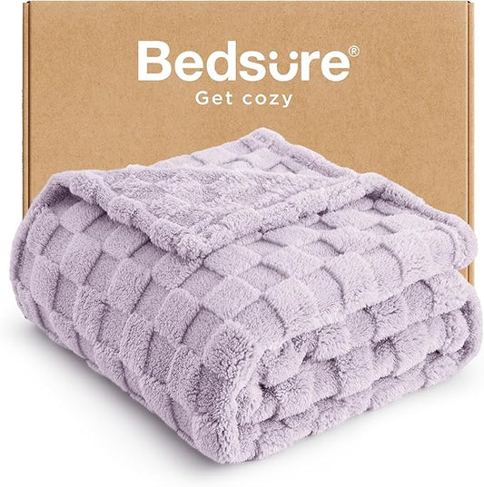 Bedsure GentleSoft Lavender Fog Throw Blanket for Couch - Super Soft Cozy Blankets Gifts for Women Men Girls, Cute Small Fleece Throws for Bedroom Home Decor, 50x70 Inches