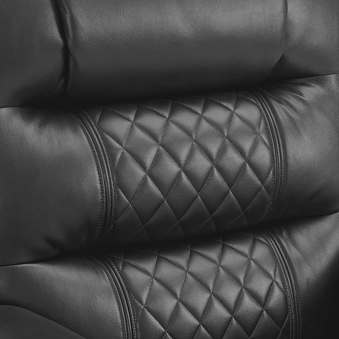 MCombo Zero Gravity Power Recliner Chair with Heat and Vibration Massage, Reclining Chair with USB Ports, Cup Holders for Living Room, Faux Leather PR621 (Grey)
