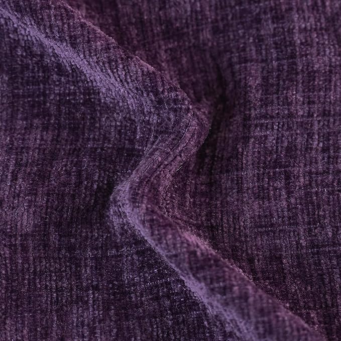 CaliTime Throw Pillow Covers Decorative 20 X 20 Inches Pack of 2 Cozy Chenille Cushion Cases for Couch Sofa Bed Living Room Home Plum Purple