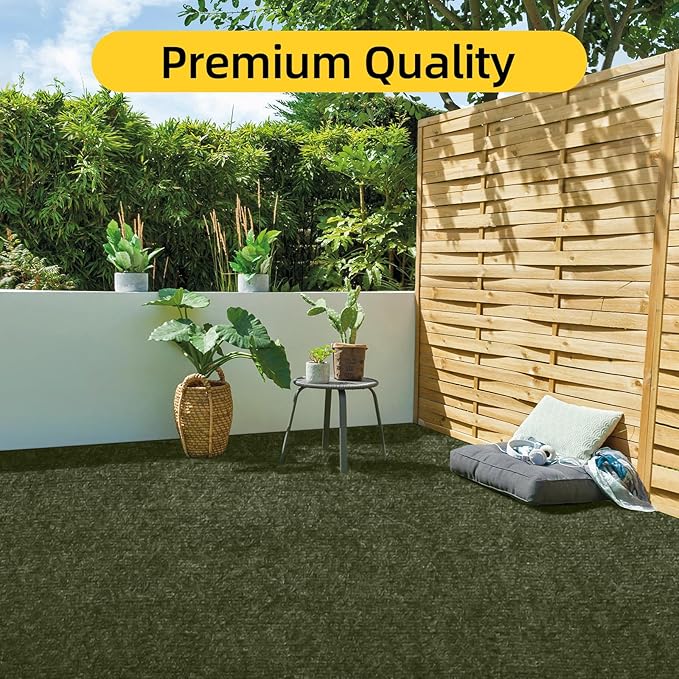 Marine Carpet,5 FT x 25 FT Olive Green Indoor Outdoor Carpet 0.2" Thick with Water-Proof TPE Backing, Non-Slide for Home, Patio, Porch, Deck