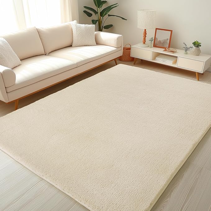 Sour Lemon 6x9 Soft Fluffy Machine Washable Non Slip Carpet Rugs for Living Room, Bedroom, Playroom, Kid's Room - Fluffy Home Decor