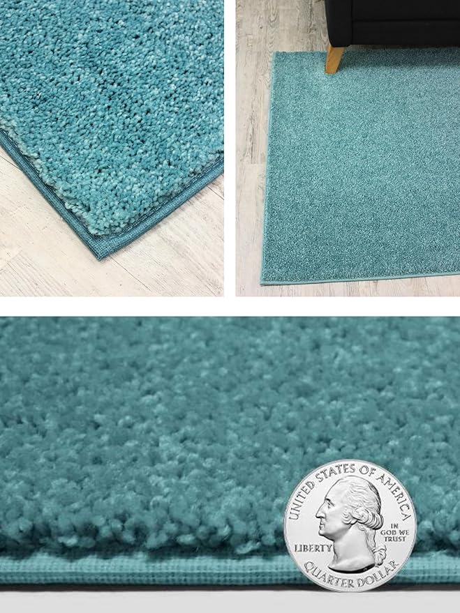 KOECKRITZ Soft and Colorful Kids Classroom Area Rugs (Passes Flammability Pill Test) Many Sizes and Bright Colors to Select from (5' x 7', Surf)