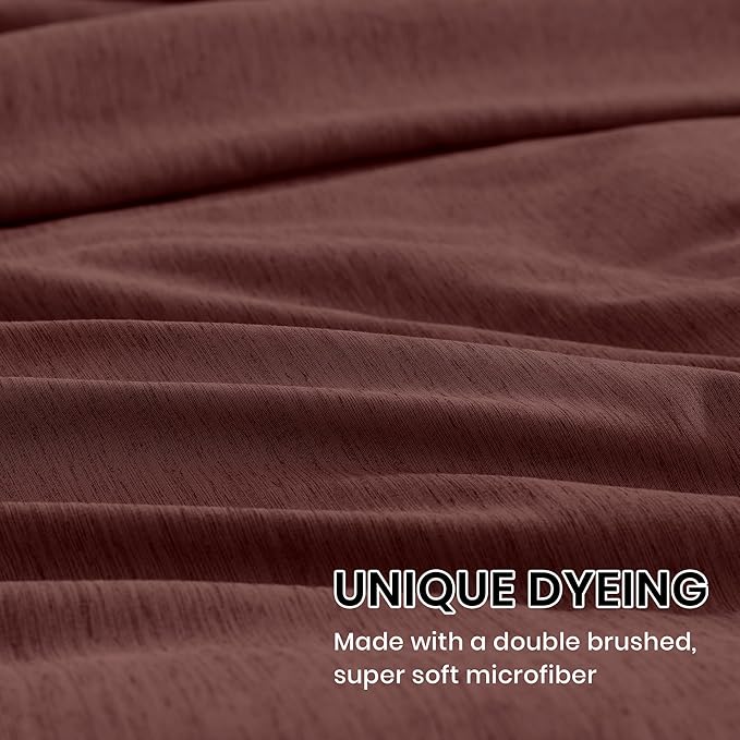 Monbix Queen Comforter Set - 7 Pieces Cationic Dyeing Dark Red Bed in a Bag Queen Bedding Sets with Comforter, Sheets, Pillowcases & Shams, Reversible Bedding Comforters Sets