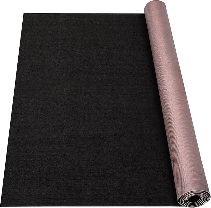Marine Carpet, 5 FT x 20 FT Black Indoor/Outdoor Carpet, 0.2" Thick, Non-Slip, Waterproof, Machine Made, High Pile, Rectangular Area Rug