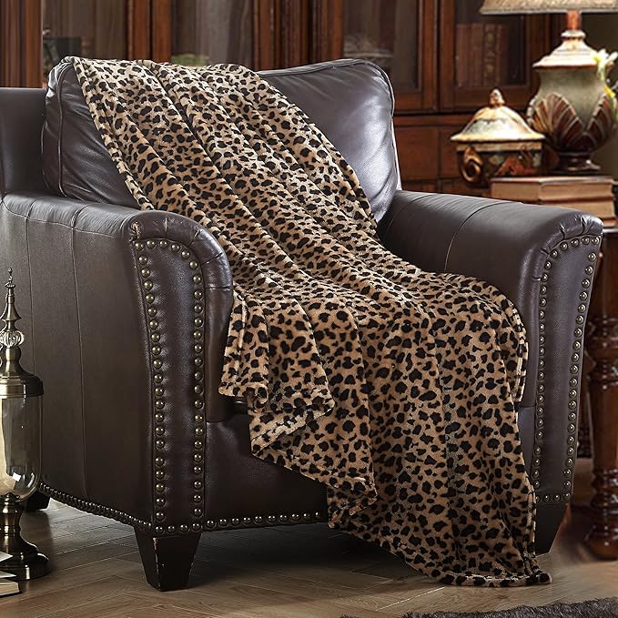 MERRYLIFE Leopard Throw Blanket Decorative Fleece Throw | Ultra-Plush Colorful Oversized | Couch Blanket Travel Lap | (50" 60", Cheetah)