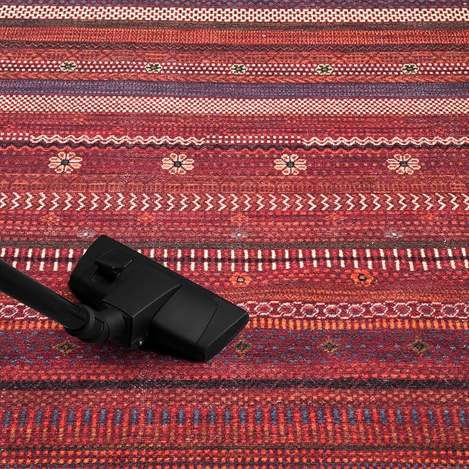 Keen Home Design 9x12 Rug - Machine Washable Area Rug with Non-Slip Backing, Ideal for Living Room, Dining Room, Bedroom - Vintage, Easy Clean, Durable, Low Pile Rug - (9' x 12')