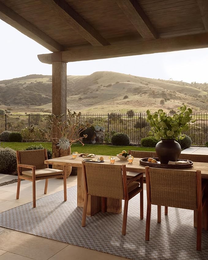 Loloi Amber Lewis Topanga Collection TOP-02 Natural/Silver 3'-11" x 5'-11" Indoor/Outdoor Accent Rug