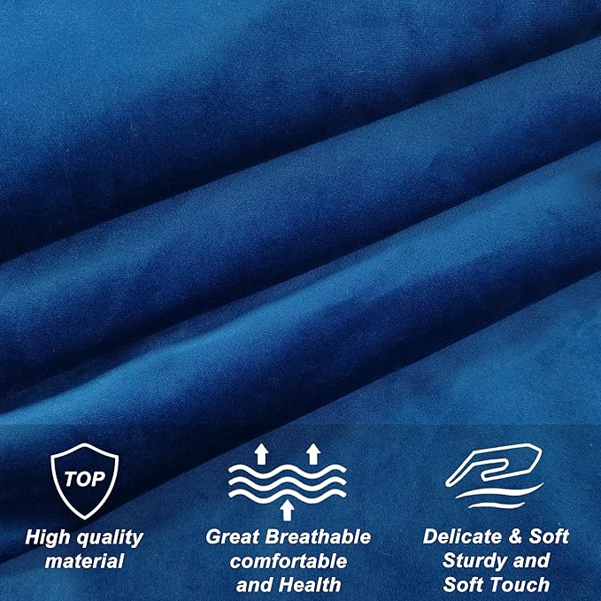 Velvet Upholstered Headboard King/Cal King Size Latest Model Wall Mount, Bed Frame Mount, Featuring High-Density Sponge Padding, Luxury Texture Easy Assembly Comfort and Style-Navy Blue