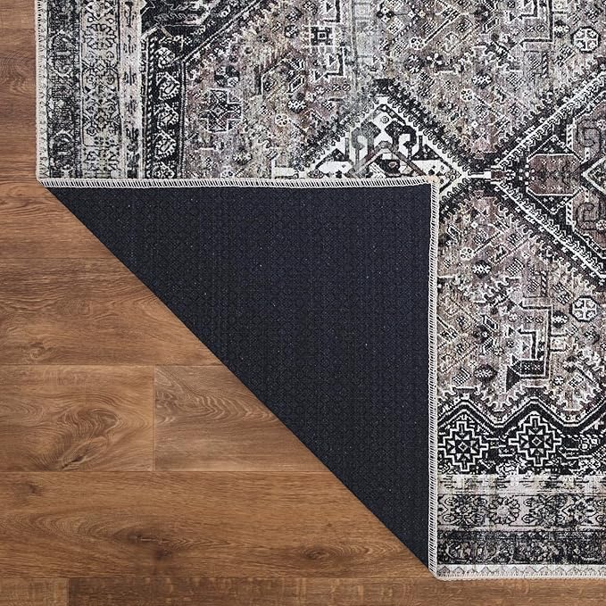 Keen Home Design 6x9 Rug - Machine Washable Area Rug with Non-Slip Backing, Ideal for Living Room, Dining Room, Bedroom - Vintage, Easy Clean, Durable, Low Pile Rug - (6' x 9')