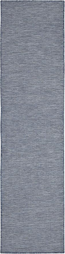 Nourison Positano Navy Blue 2' x 6' Area Rug Easy Clean, Non Shedding, Bed Room, Living Room, Dining Room, Kitchen (6' Runner)