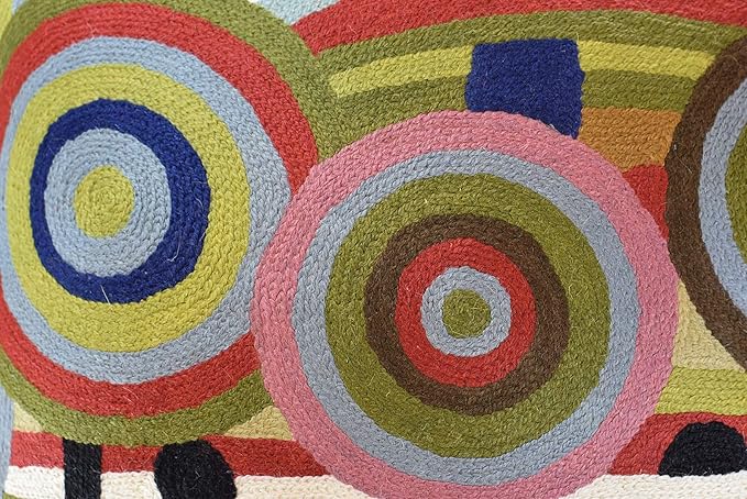 Hundertwasser Modern Pillow Cover Beloved Gardens Accent Outdoor Pillows Art Deco Couch Cushion Farmhouse Chair Cushions Hand Embroidered Wool Size 18x18