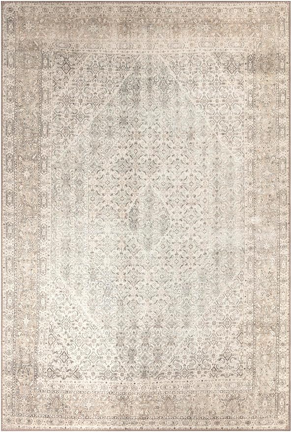 Keen Home Design 4x6 Rug - Machine Washable Area Rug with Non-Slip Backing, Ideal for Living Room, Dining Room, Bedroom - Vintage, Easy Clean, Durable, Low Pile Rug - (4' x 6')