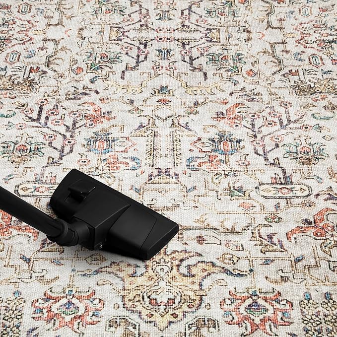 Keen Home Design 2x10 Rug - Machine Washable Runner Rug with Non-Slip Backing, Ideal for Hallway, Entryway, Kitchen, Laundry Room - Vintage, Easy Clean, Durable, Low Pile - (2'6" x 10')