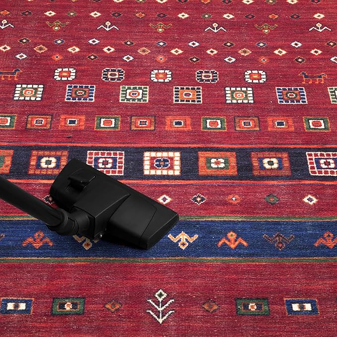 Keen Home Design 5x7 Rug - Machine Washable Area Rug with Non-Slip Backing, Ideal for Living Room, Dining Room, Bedroom - Vintage, Easy Clean, Durable, Low Pile Rug - (5' x 7')