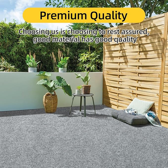 Marine Carpet,5 FT x 10 FT Smoke Gray Indoor Outdoor Carpet 0.2" Thick Boat Carpet with Water-Proof TPE Backing, Non-Slide Outdoor Marine Carpet Roll for Home, Patio, Porch, Deck