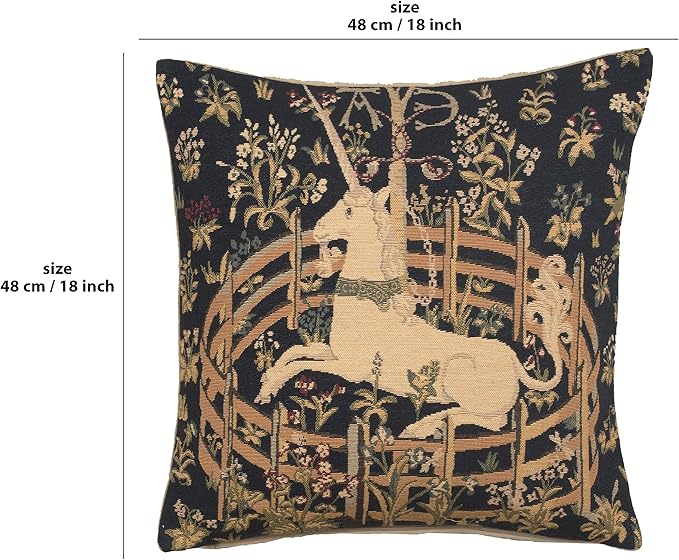 Charlotte Home Furnishings Decorative Pillow Covers for Couch 18X18 in Unicorn Throw Pillow Covers for Sofa Tapestry Square Pillow Cases for Bed Living Room Soft European Cotton Jacquard Woven