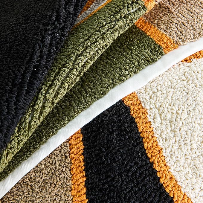 HOdo Home 2PCS Pillow Covers-Throw Pillow Cover,Tufted Boho Jacquard Pillow Covers,Farmhouse Decorative Pillow Cover,Pillow Cases for Couch,Sofa,Bed,Chair,Living Room,Home Decor（18x18inch ）