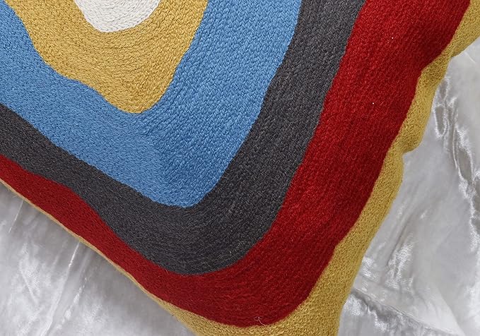 Kandinsky Modern Pillow Cover - Ruby Abstract Pillowcase Farmhouse Chair Contemporary Cushion Outdoor Pillowsham Mid Century Handmade Wool Size 18x18