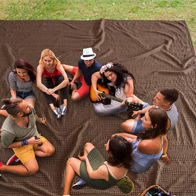 PHF Cooling Waffle Blanket California King Size, Lightweight 60% Rayon Derived from Bamboo & 40% Cotton Breathable Blanket for Hot Sleepers, Soft and Luxury for Bed Couch Sofa, 110"x96", Cocoa Brown