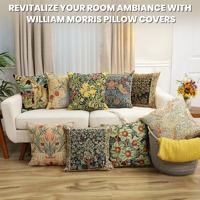 Charlotte Home Furnishings Throw Pillow Covers, Decorative Boho Pillow Covers for Couch, Living Room, Black Tree Square Cushion Cases 18x18 in, European Cotton Jacquard Woven for Cozy Bedroom Decor