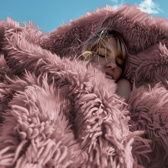 Bedsure GentleSoft Fluffy Dusty Pink Throw Blanket Gifts for Women, Girls, Soft Fleece Cozy Fuzzy Sherpa Plush Warm Minky Thick Faux Fur Throws for Couch, Dark Pink Decor Blanket Gifts for Her, 50x60