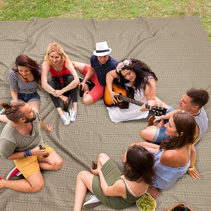 PHF 100% Cotton Waffle Blanket Oversized King 120"x120", Lightweight Breathable Extra Large 10'x10' Summer Blankets for Bed, Giant Big Luxury Aesthetic Woven Bedding for Home Decor, Simply Taupe