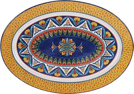 Bico Havana Ceramic 16 inch Oval Platter, Microwave & Dishwasher Safe
