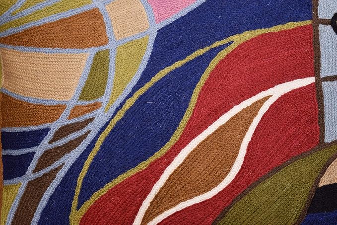 Hundertwasser Modern Pillow Cover Contemporary Pillowcase Accent Outdoor Pillows Abstract Couch Cushion Farmhouse Throw Pillows | Mid Century Chair Cushions | Handmade Wool Size 18x18