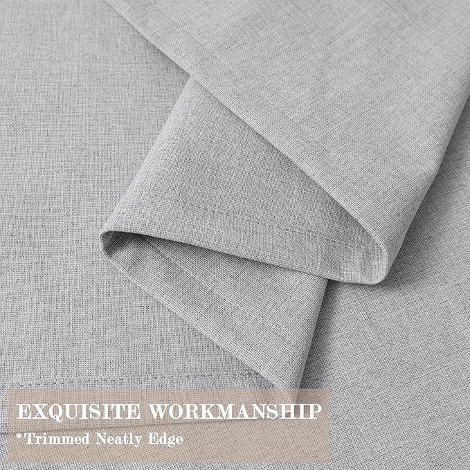 100% Blackout Linen Textured Drapes for Bedroom Pinch Pleated Curtains for Track System Portable Drapery for Sliding Glass Door/Storage/Space Room Divider, 70" Wx96 L, 1 PC, Silver Grey