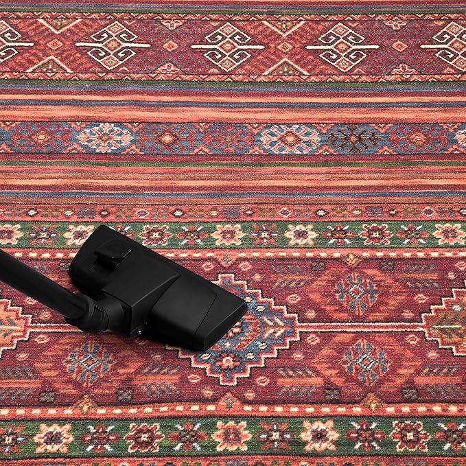 Keen Home Design 9x12 Rug - Machine Washable Area Rug with Non-Slip Backing, Ideal for Living Room, Dining Room, Bedroom - Vintage, Easy Clean, Durable, Low Pile Rug - (9' x 12')